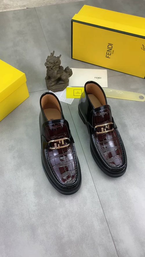 Fendi Men's Croc-Embossed Buckle Ankle Boots